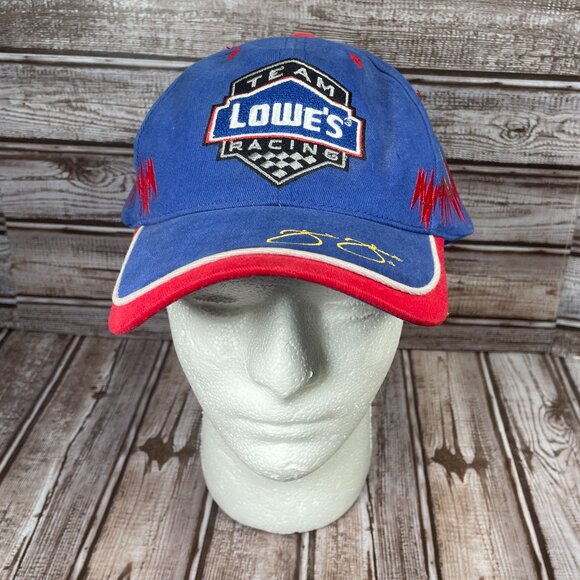 NASCAR Lowes Racing Team Jimmie Johnson 48 Adjustable Blue Red Men's Cap Hat NEW - Picture 1 of 7